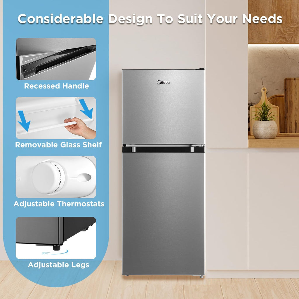 4.5 Cu Ft Double Door Stainless Steel Compact Refrigerator N37332
