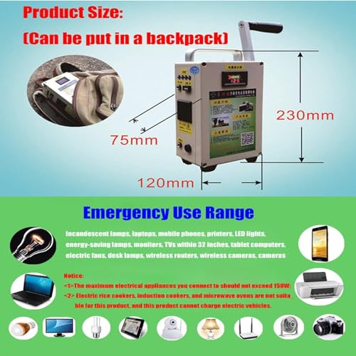 500W Crank Generator with Outlets DC/USB N718