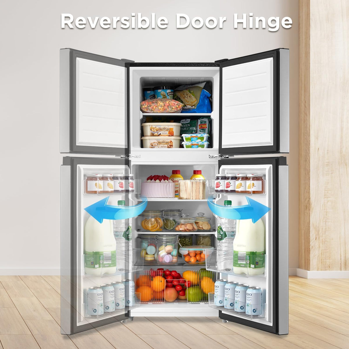 4.5 Cu Ft Double Door Stainless Steel Compact Refrigerator N37332