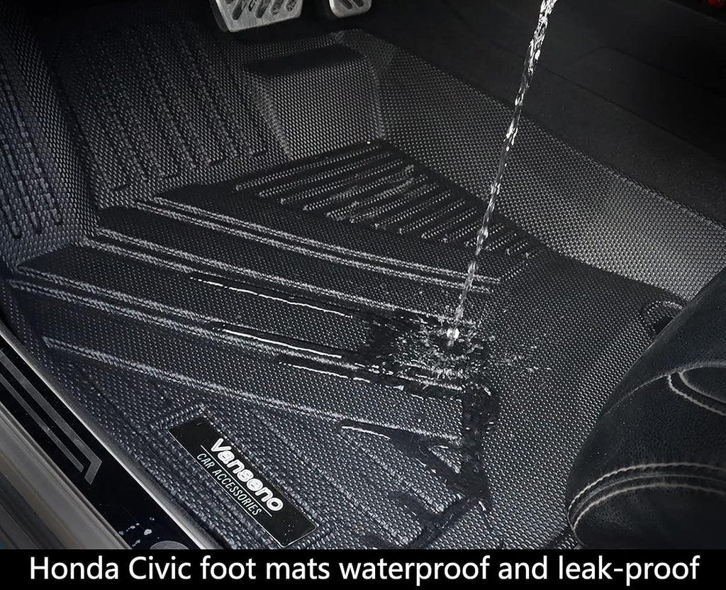Black All-Weather Car Floor Mats & Cargo Trunk Liners Set R728143