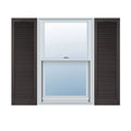 18 inchw x 78 inchh Vinyl Cathedral Top Louver Shutters with Shutter-Loks P612792