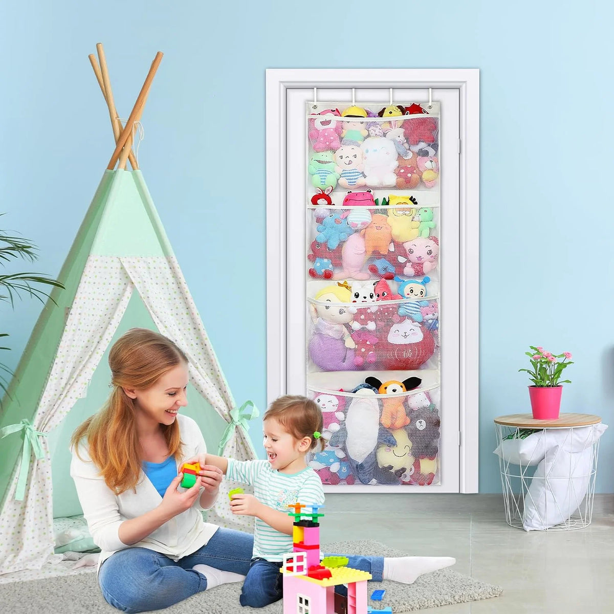 Over The Door Hanging Organizer with 4 Large Pockets Z955302
