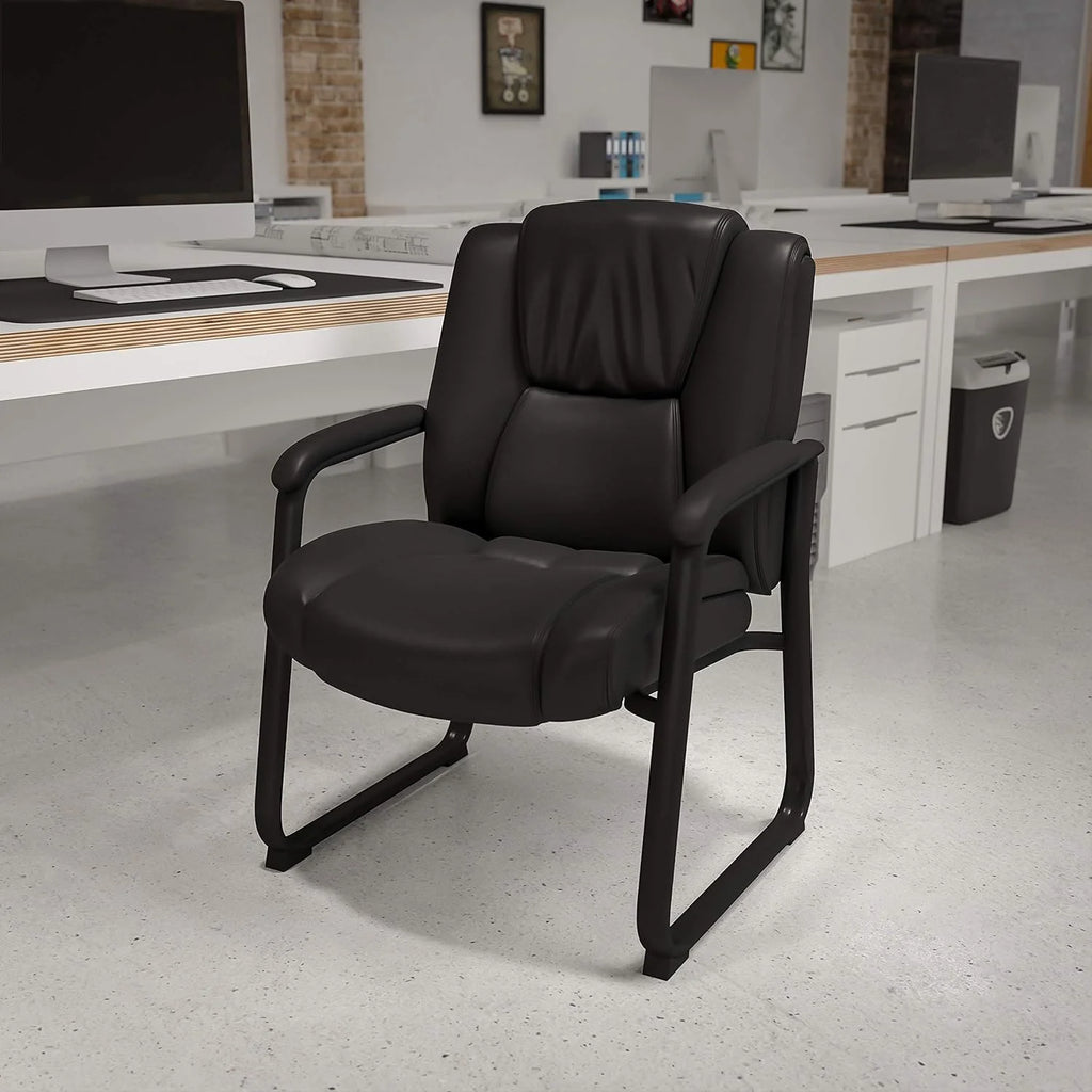 Black Leathersoft Reception Chairs G9412