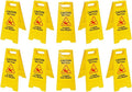 10 Pack Double Sided Yellow Wet Floor Sign C95646