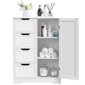 White 4 Drawer Wooden Bathroom Floor Cabinet J745