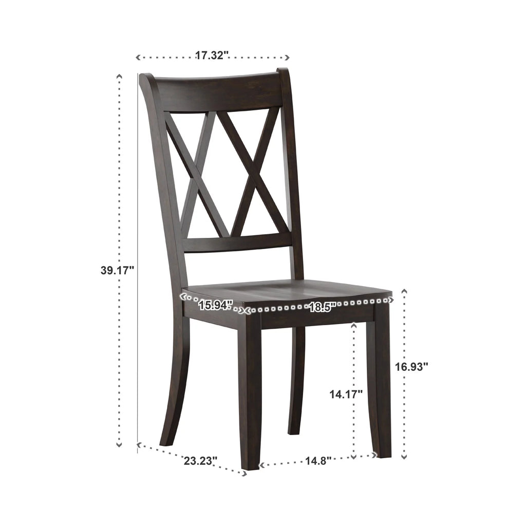 Set of 2 Antique Black Dining Chair F491