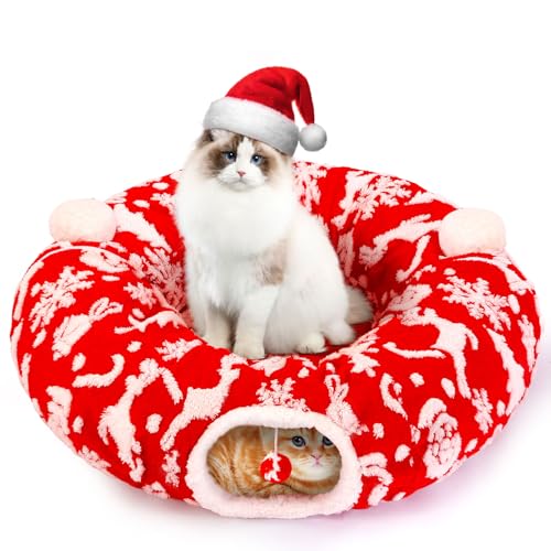 Cat Tunnel Bed Christmas Tree Skirt for Indoor Cats X26786