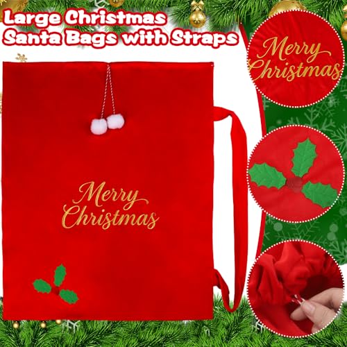 Large Velvet Christmas Santa Bags with Drawstring G8999