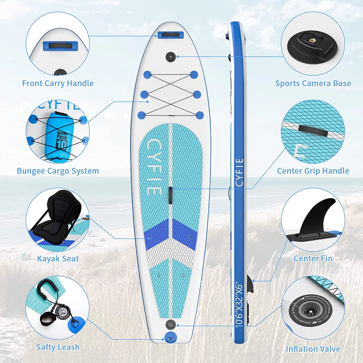 10.6 ft Inflatable Paddle Board T292269
