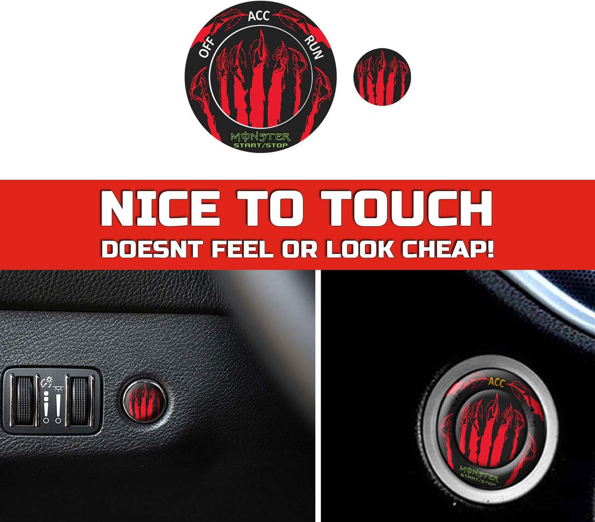 Engine Start Stop Button Overlay Ruby Red Sticker Emblem O601223