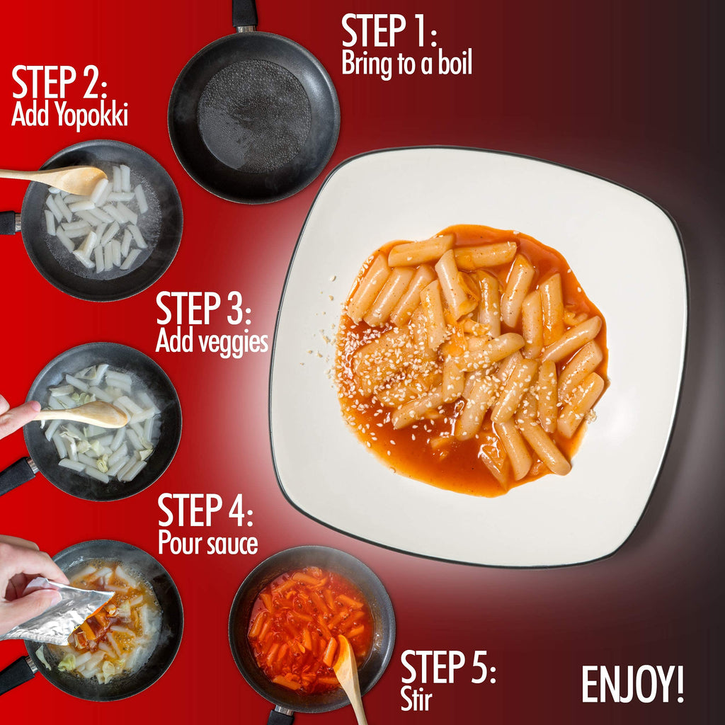 Instant Tteokbokki Pack of 2 Sweet Mild Spicy Rice Cake S23230
