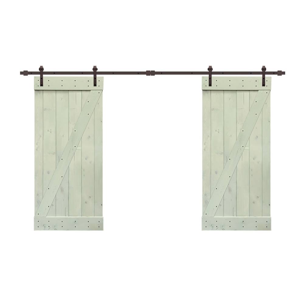 Charcoal Black Double Barn Door with Hardware Kit 48 x 84 G55107