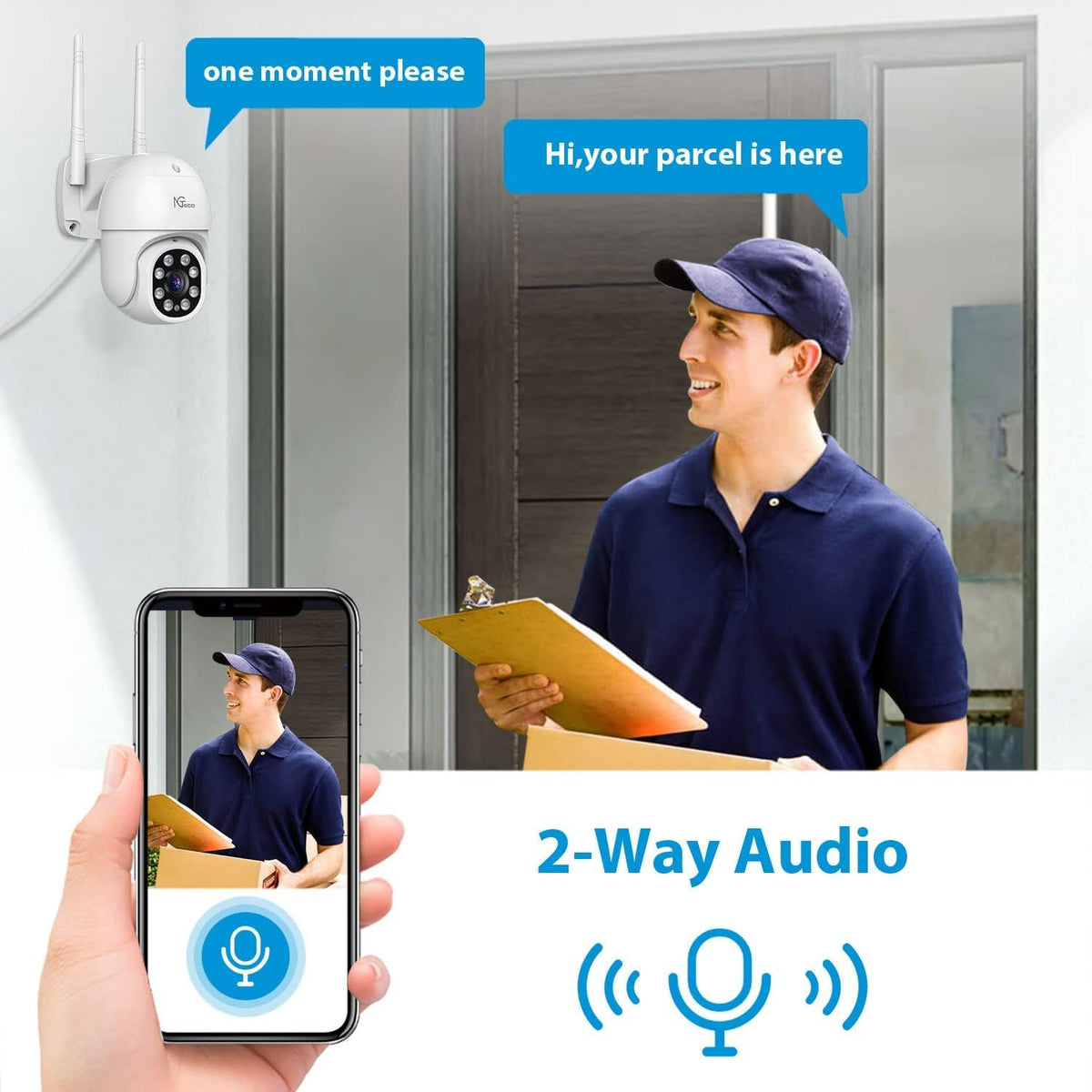 2K WiFi Security Camera with Spotlight Night Vision N806393