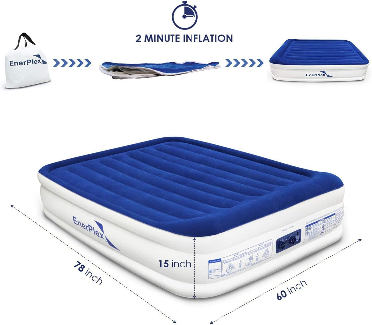 Queen Air Mattress with Built-in Dual Pump I9686