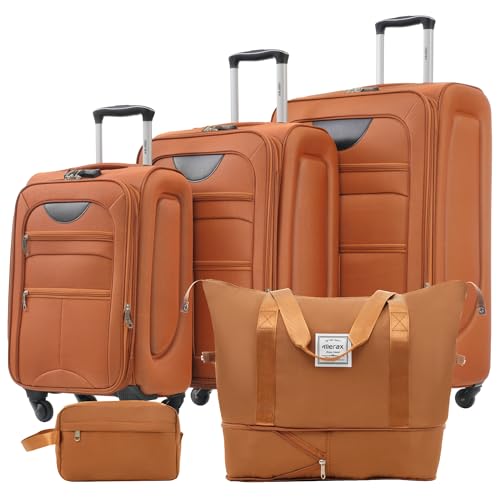 3-Piece Softside Expandable Spinner Luggage Set with TSA Lock (22/26/30 IN, Deep Blue) N198117