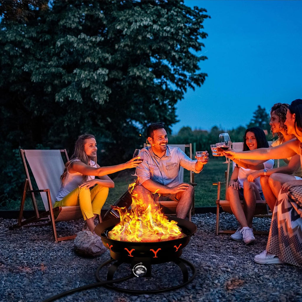 Portable Propane Fire Pit with Lid E976749