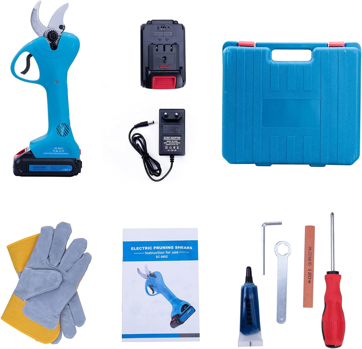 Blue Cordless Electric Pruning Shears 30MM Cutting Diameter K15799