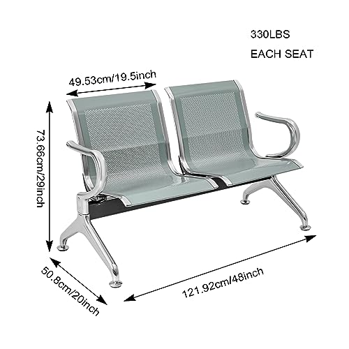 3 Seat Reception Chair Guest Bench (Blue) U469732