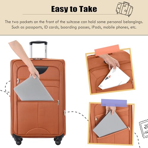 3-Piece Softside Expandable Spinner Luggage Set with TSA Lock (22/26/30 IN, Deep Blue) N198117