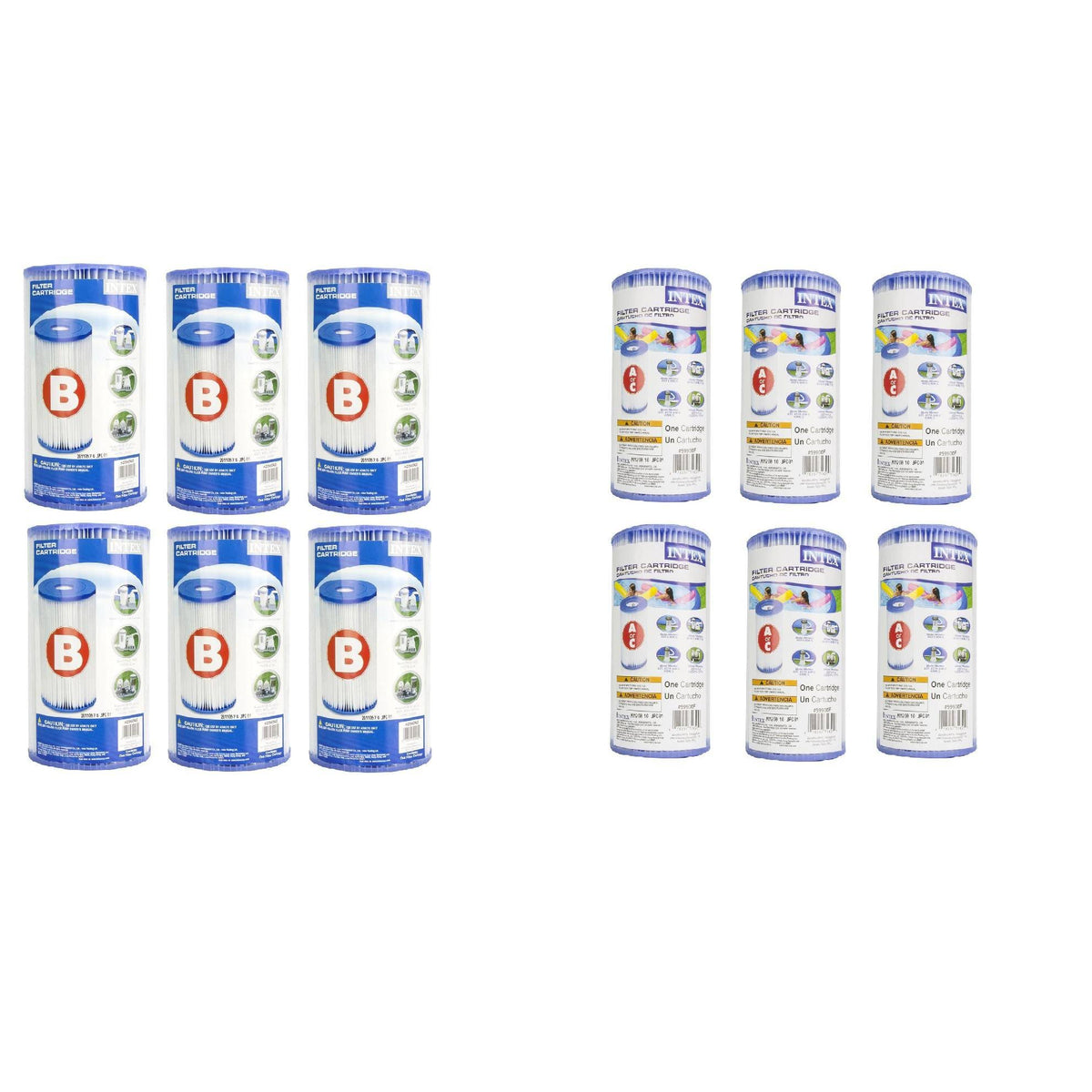 Pool Type B Filter 6-Pack and Type A Filter Pump Cartridge 6-Pack G7461