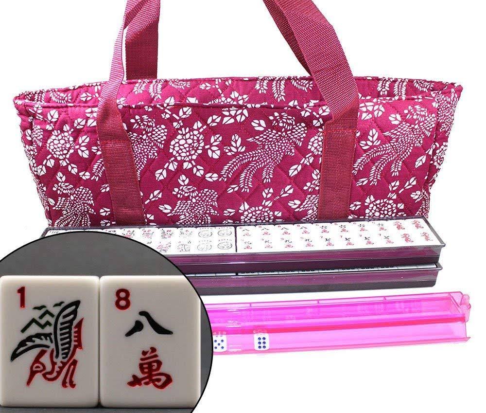 Violet Red 166 Tiles American Mahjong Set with Soft Bag T935