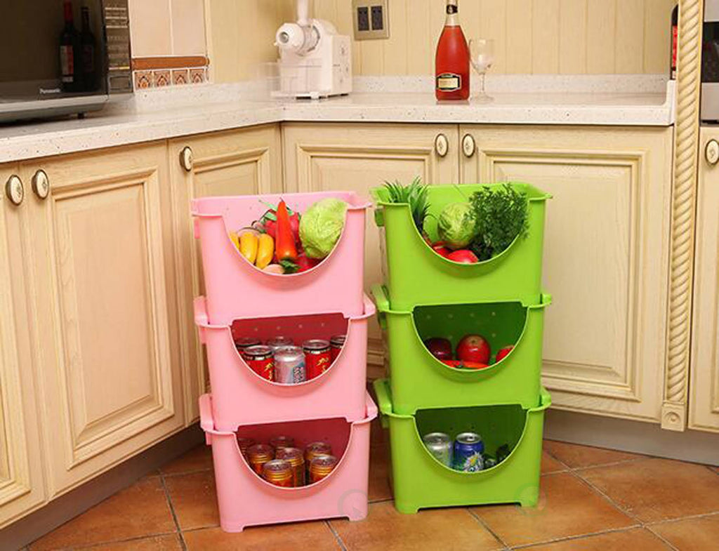 Plastic Stackable Storage Containers Set of 3 Z80021