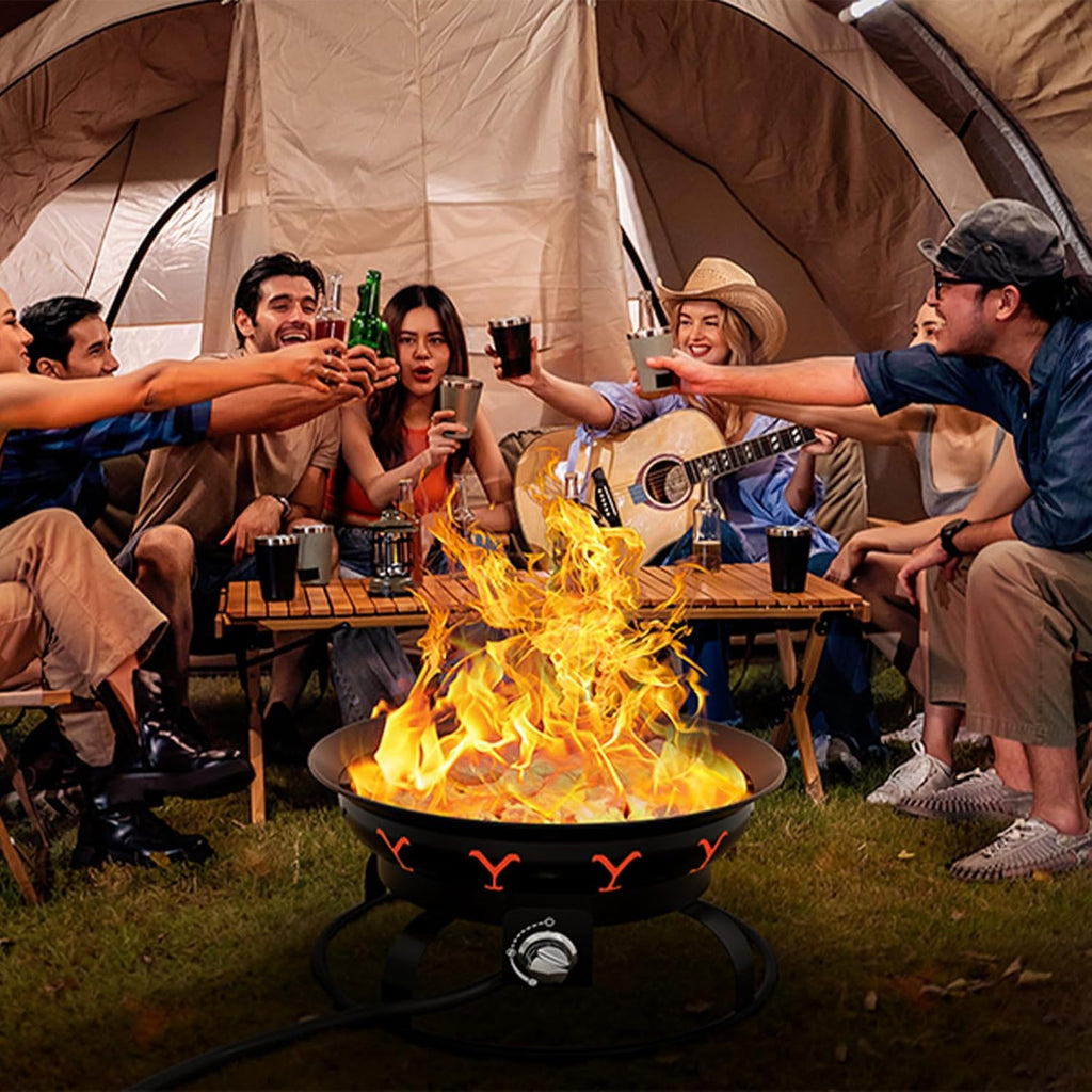 Portable Propane Fire Pit with Lid E976749