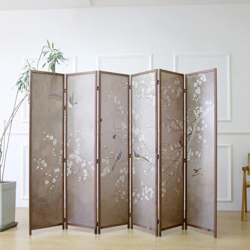 6 Panel Double Faced Room Divider Folding Wall Divider, 67" H x 94.5" W I777209