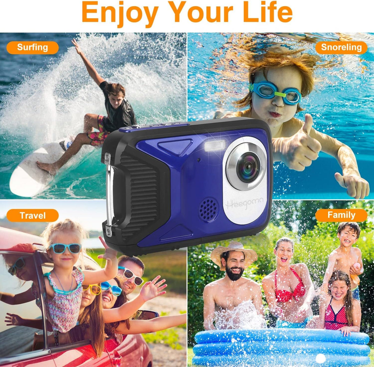 Waterproof 1080P 21MP Kids Digital Camera O4390