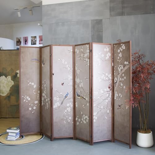 6 Panel Double Faced Room Divider Folding Wall Divider, 67" H x 94.5" W I777209