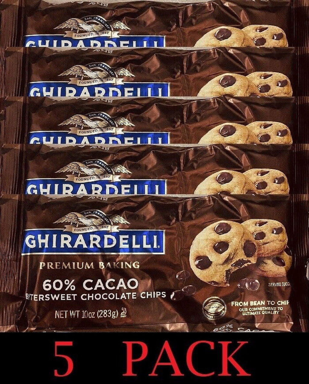 5 PACK 10 oz 60% Cocoa Bittersweet Chocolate Chips I2115