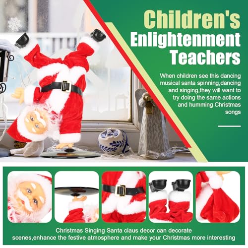 Inverted Rotating Santa Claus Christmas Animatronics Musical Electric Animated Dancing Toy O797998