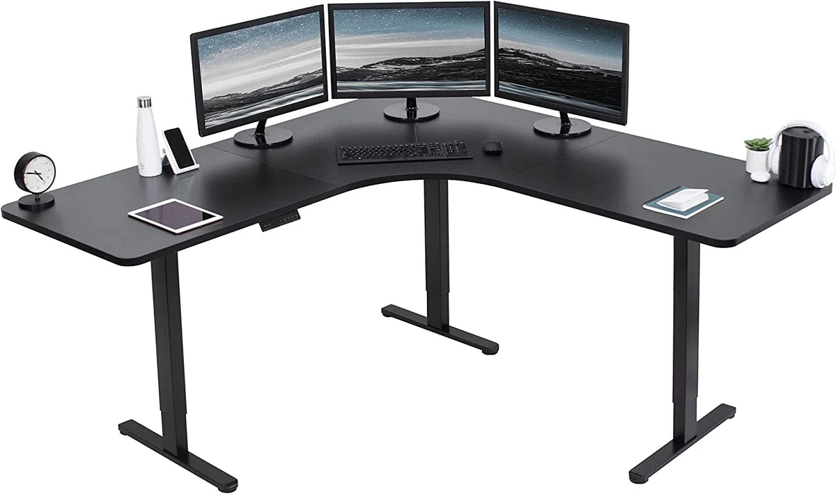 Black Electric Curved Corner Stand Up Desk I19808