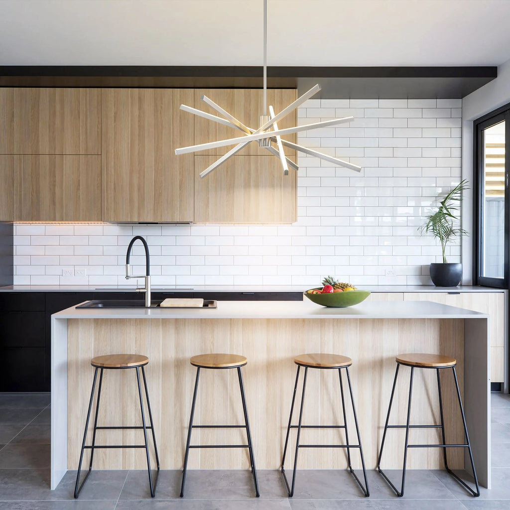 5-Light Aluminum Dimmable LED Linear Chandelier Q460