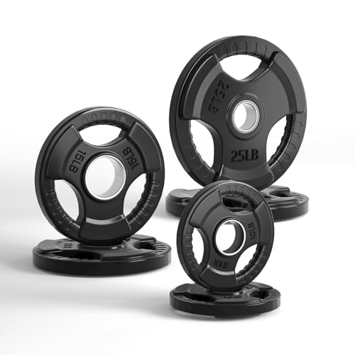2.5-45LB Rubber Olympic Grip Weight Plates Q57986