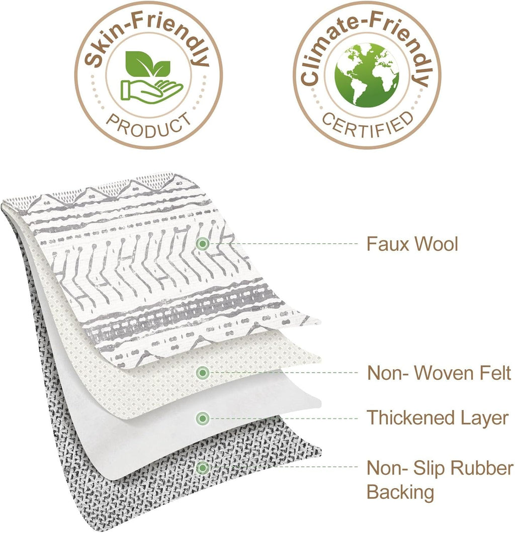 Grey 9x12 Machine Washable Area Rug F4590