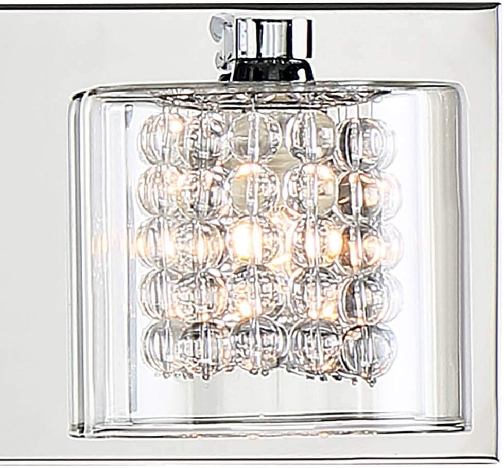 Chrome Silver Metal 3-Light Wall Mount Fixture with Clear Glass Shade F5919