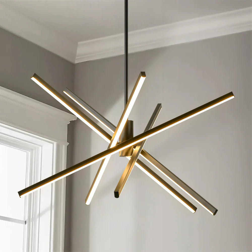 5-Light Aluminum Dimmable LED Linear Chandelier Q460
