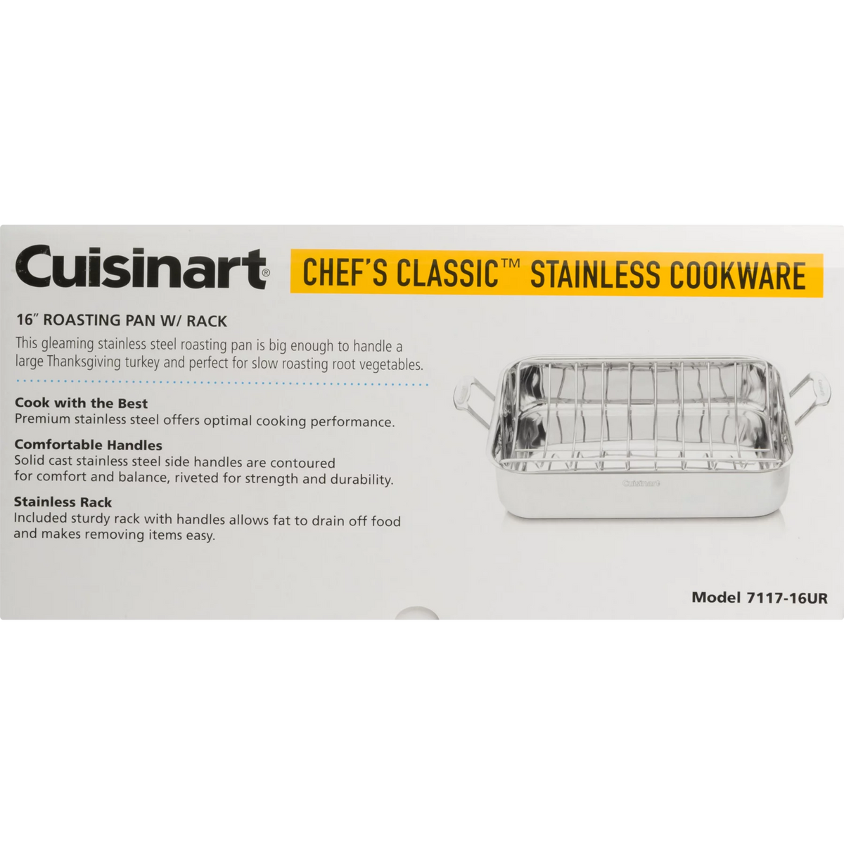 Stainless Steel 16" Roasting Pan with Rack D580
