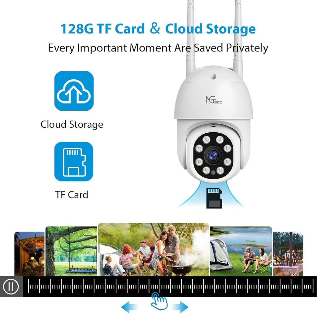2K WiFi Security Camera with Spotlight Night Vision N806393