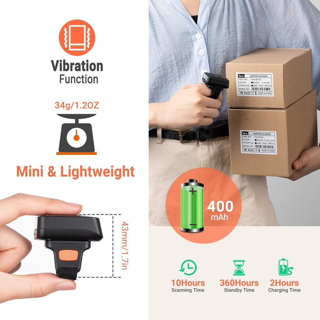Wireless Ring Barcode Scanner with Bluetooth H108001