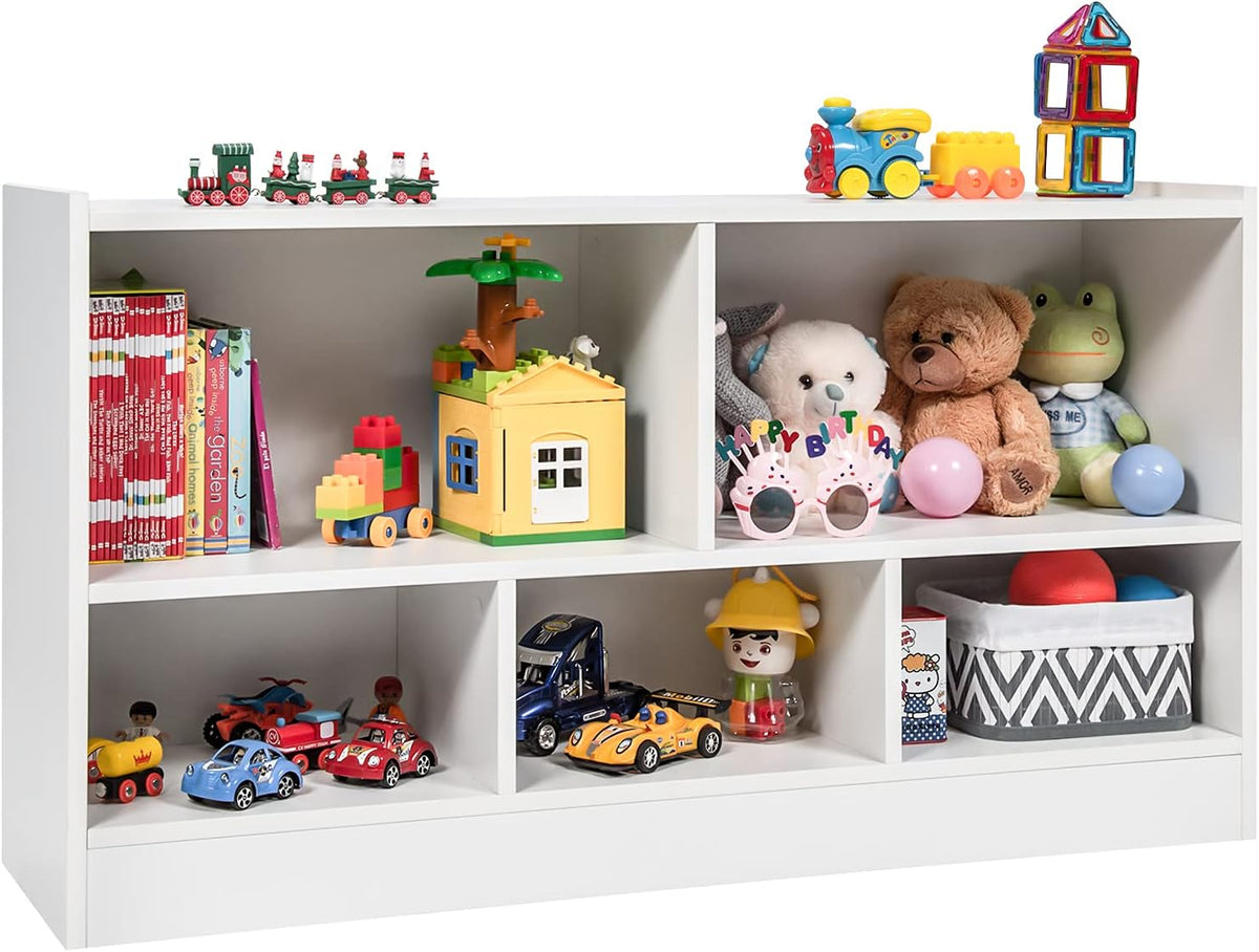 Kids 5-Section Wooden Toy Storage Organizer D230