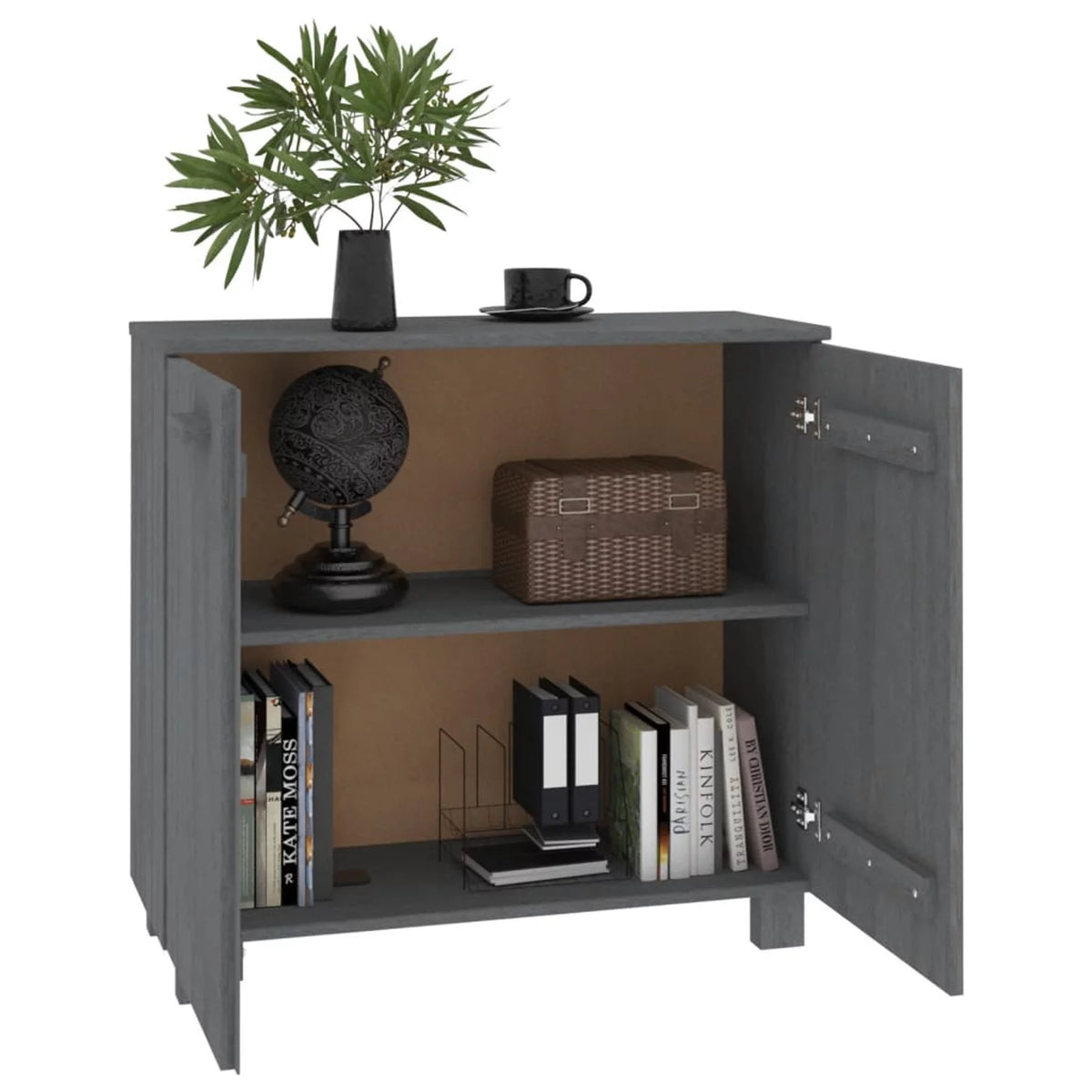 Dark Gray Solid Wood Sideboard T5047