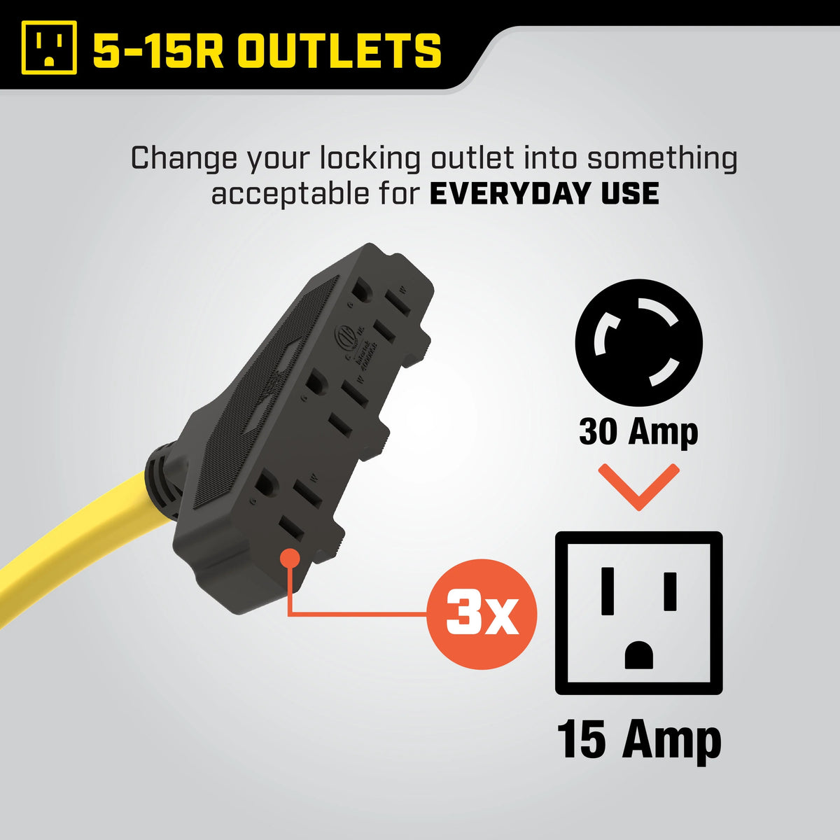 25-Foot 30-Amp 125-Volt Generator Extension Cord U1226