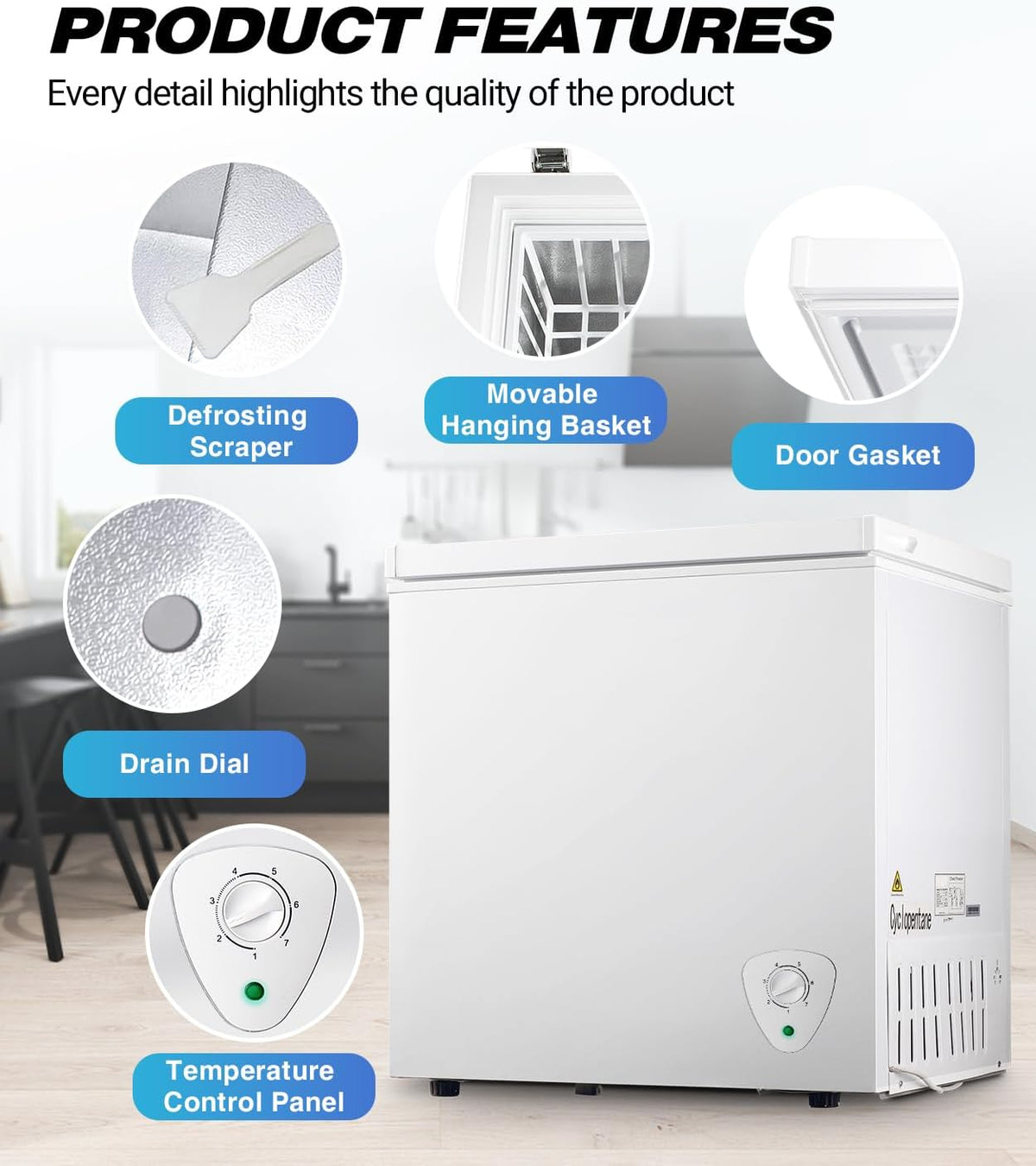 White 9.0 cu.ft Chest Freezer with Removable Basket S447239
