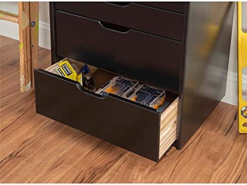 Black 8 Drawer Wood Dresser B8023