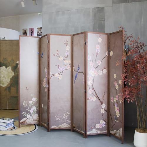6 Panel Double Faced Room Divider Folding Wall Divider, 67" H x 94.5" W I777209