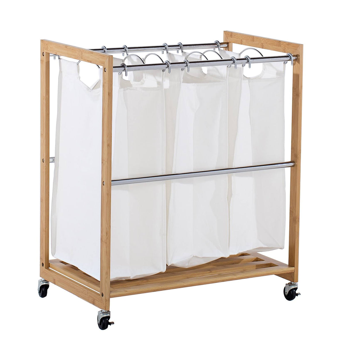 3 Bag Bamboo Laundry Cart M33153