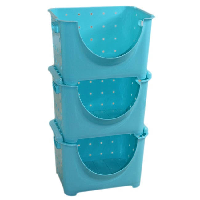 Plastic Stackable Storage Containers Set of 3 Z80021