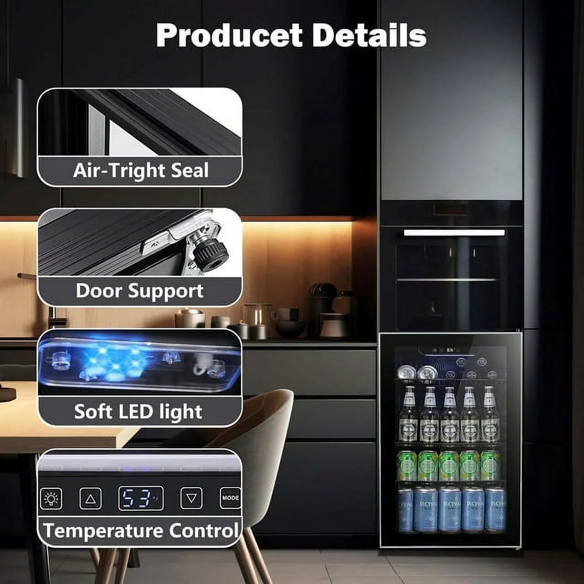 3.2 Cu.ft Beverage Refrigerator Cooler Mini Fridge A95157